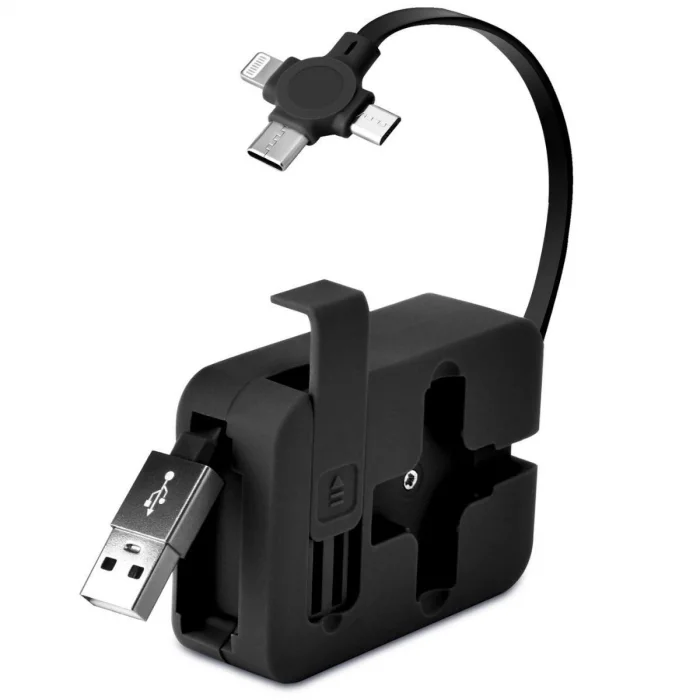  Cep Tipi Telefon Tutuculu Makaralı Uzayıp Kısalabilen 3ü 1 Arada USB Şarj Kablosu