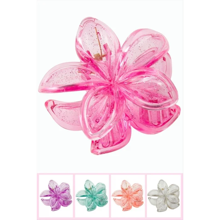 BUĞZ Çerçeveli Simli Lotus Toka 8 cm