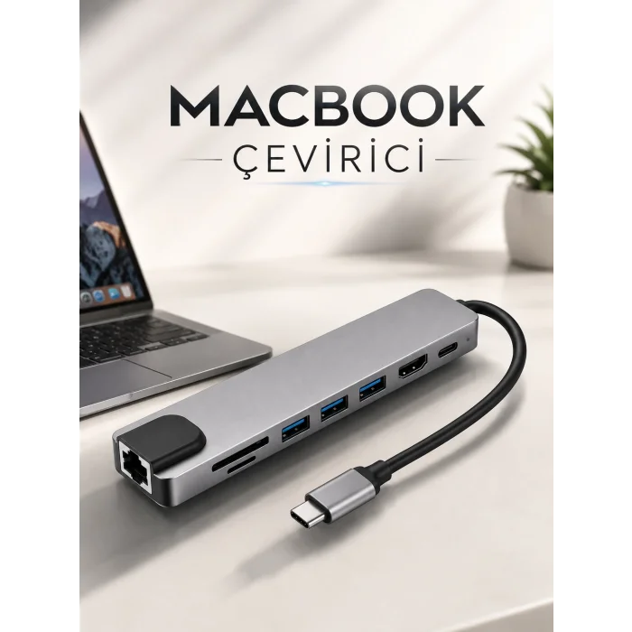 BUĞZ Çevirici Dönüştürücü Adaptör Macbook 3 In 1 Type-C To Hdmı USB 3.0