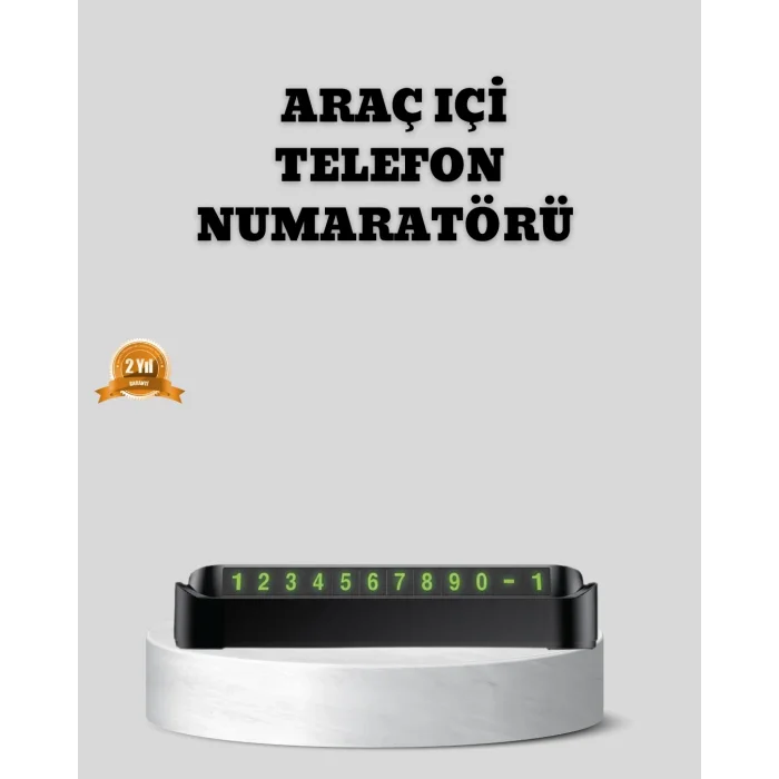BUĞZ Çevirmeli Araç İçi Park Numaratörü – Alüminyum Gri, Kolay Montaj ve Net Görünüm