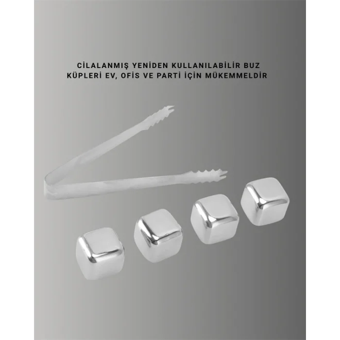 BUĞZ Çevre Dostu Metal Buz Küpü ve Kullanışlı Klips Seti - Lisinya