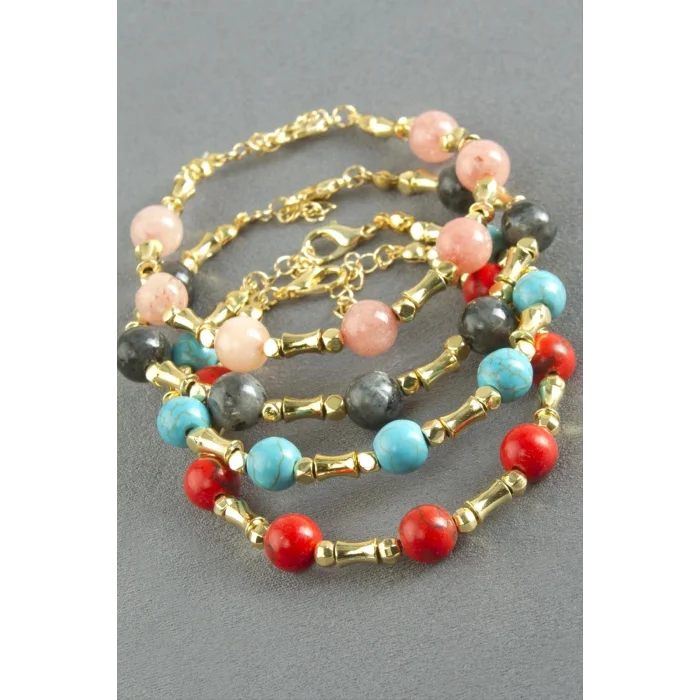 BUĞZ Ceyt Taşlı Metal Bileklik