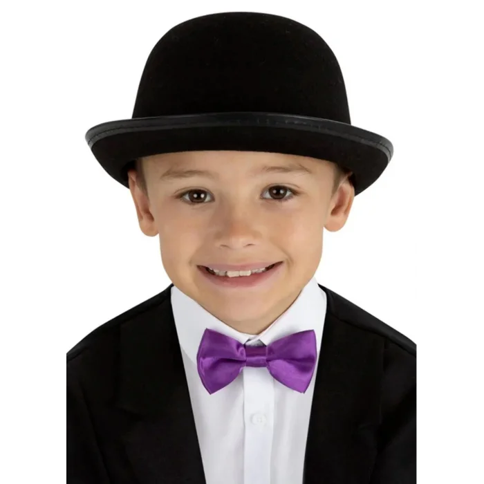  Charlie Chaplin Stil Çocuk Şapkası – Siyah Melon Parti Şapkası