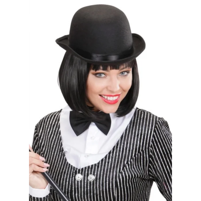  Charlie Chaplin Stil Yetişkin Şapkası – Siyah Melon Parti Şapkası