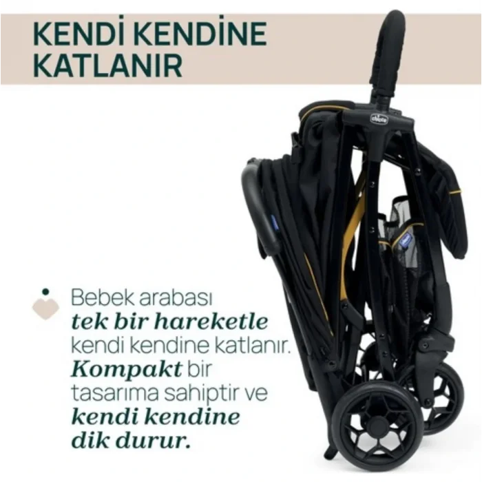 BUĞZ Chicco Glee Bebek Arabası - Uneven Siyah