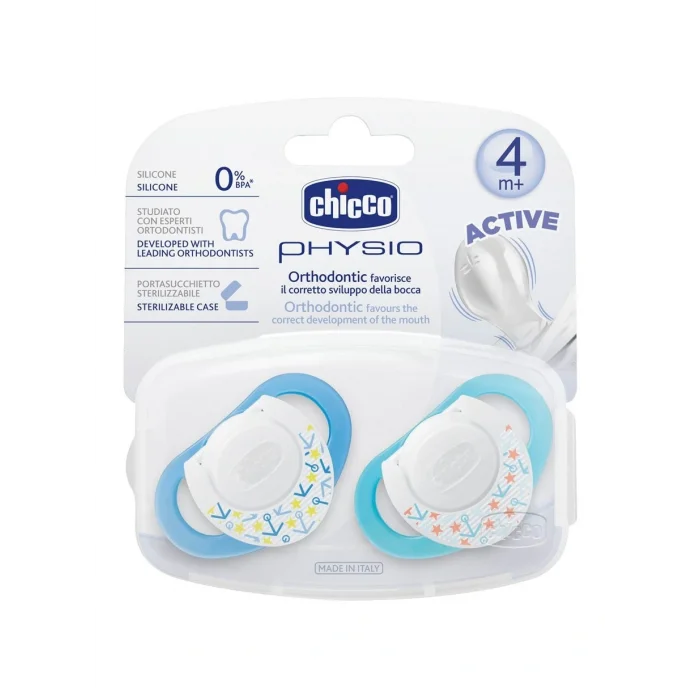 BUĞZ Chicco Physio Silikon Emzik 4m+ 2li - Mavi
