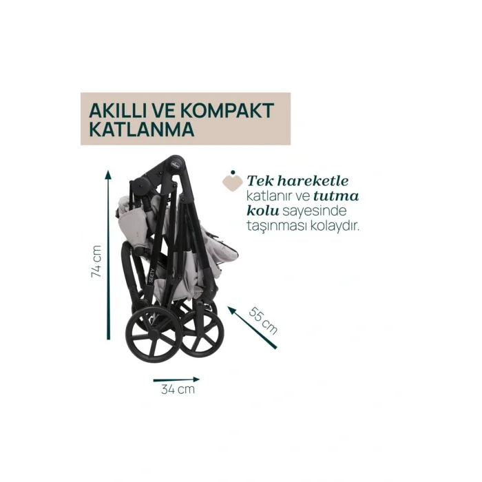 BUĞZ Chicco Seety Çift Yönlü Bebek Arabası - Florence Beige