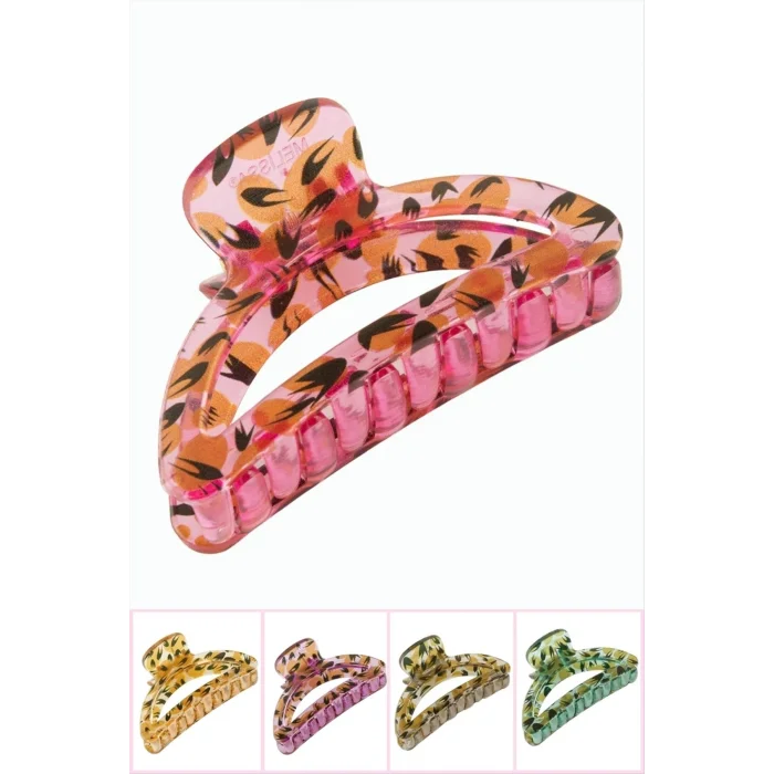 BUĞZ Çiçek Desenli Oval Mandal Toka 8 cm