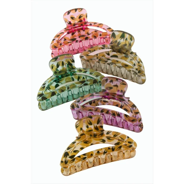 BUĞZ Çiçek Desenli Oval Mandal Toka 8 cm