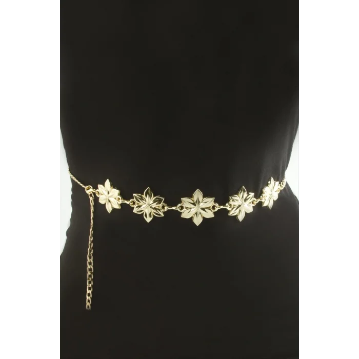 BUĞZ Çiçek Metal Zincir Kemer