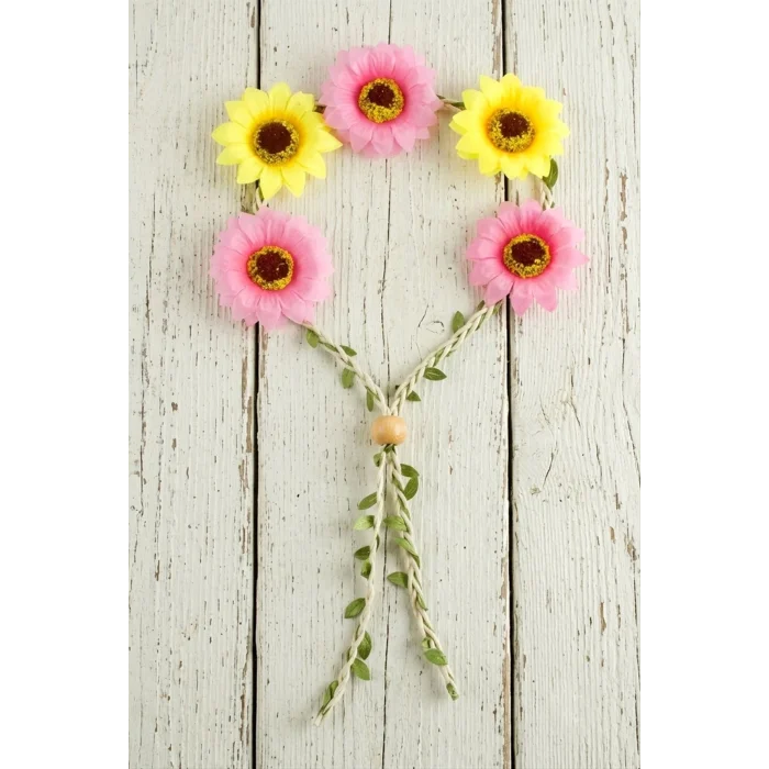 BUĞZ Çiçek Örgülü Yapraklı Taç