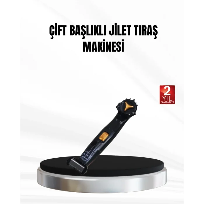 BUĞZ Çift Başlıklı, Sinek Kaydı Tıraş Makinesi, Su Geçirmez ve Şarjlı