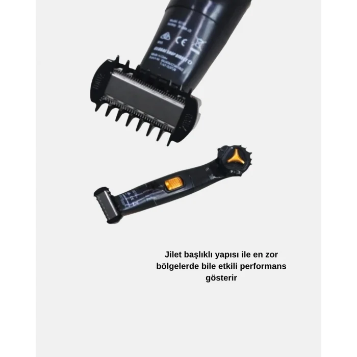 BUĞZ Çift Bıçaklı Tıraş Makinesi – Sinek Kaydı Sonuç, Yıkanabilir Başlık, Kompakt Seyahat Modeli