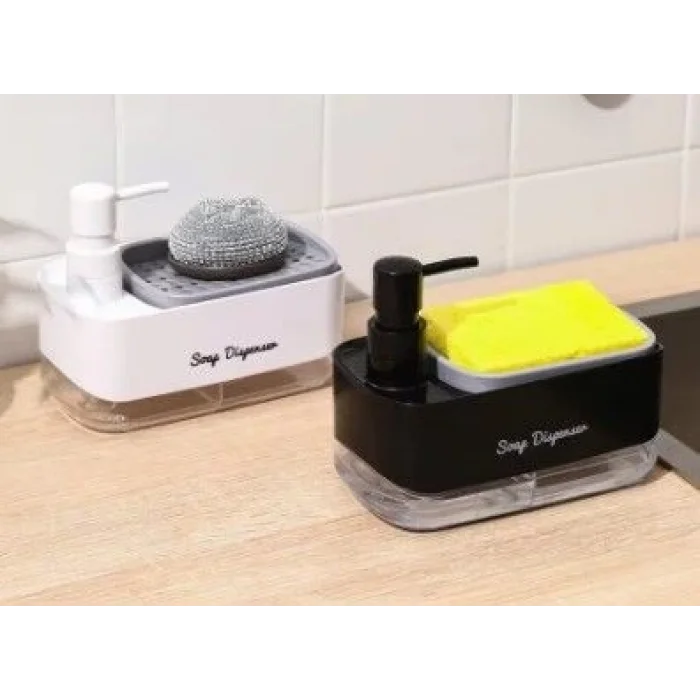 BUĞZ Çift Hazneli Sıvı Sabunluk ve Süngerlik Hazneli