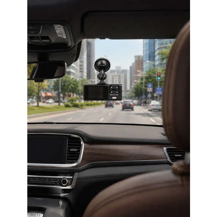 BUĞZ Çift Kameralı WiFi Araç Kamerası 170° Geniş Açı Full HD Araç İçi Kayıt Sistemi