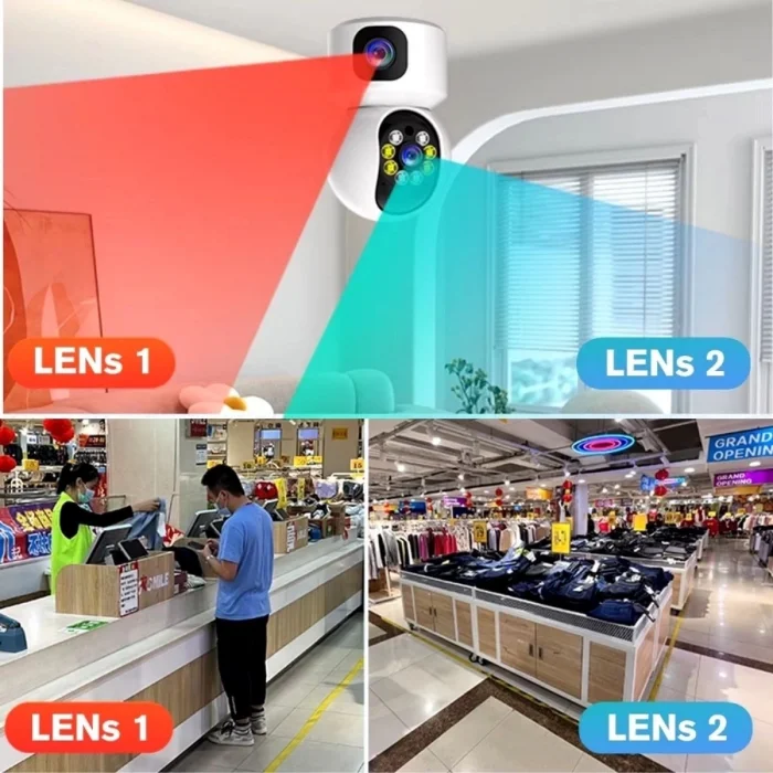  Çift Kameralı Wifi Bağlantılı Gece Görüşlü Ev Tipi Güvenlik Kamerası Yosee