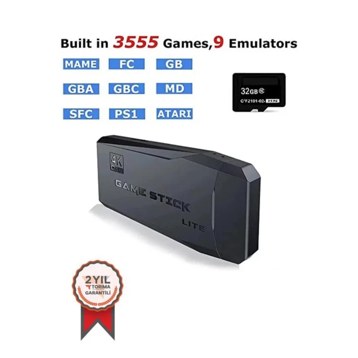 BUĞZ Çift kollu kablosuz video oyun konsolu siyah renk bluetooth desteği yok - Elektronik