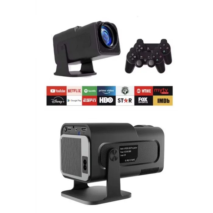 BUĞZ Çift Kollu Projeksiyon Taşınabilir Game Projektör Full Hd 1080P 4k Projeksiyon Gamepad - BUĞZ