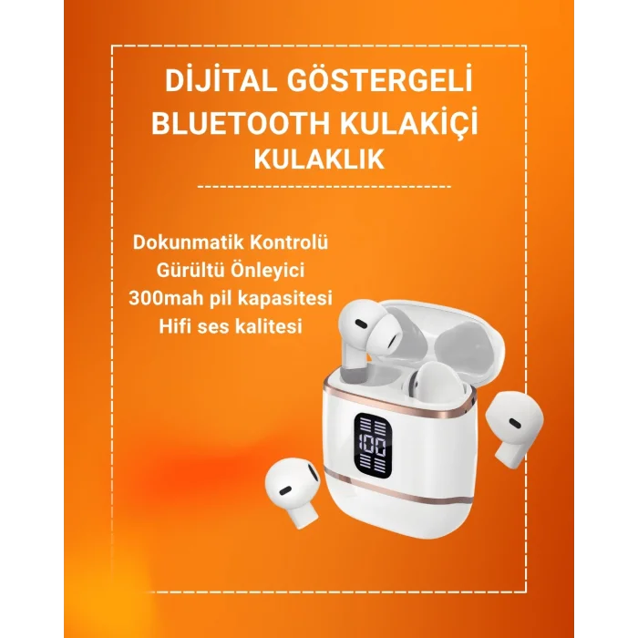  Çift Kulaklıklı Bluetooth Kulaklık – 4 Adet, ANC-ENC, Şarj Kutulu, Dijital Göstergeli