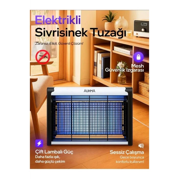 BUĞZ Çift lambalı ızgaralı makineli iç ve dış mekan uyumlu kokusuz sivrisinek öldürücü