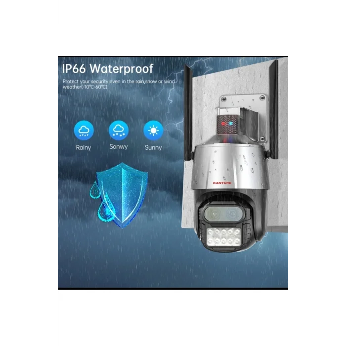BUĞZ Çift lensli 8X zoom 4MP 4K Ultra HD hareketli gece görüşlü dış mekan WiFi IP kamera 2 yıl garantili