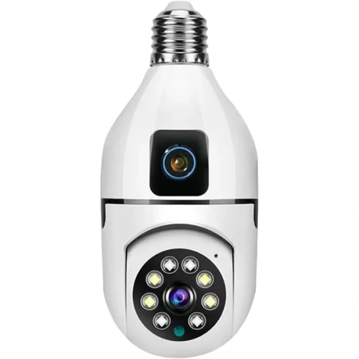 BUĞZ Çift Lensli Duy Girişli Kablosuz Ampul Kamera