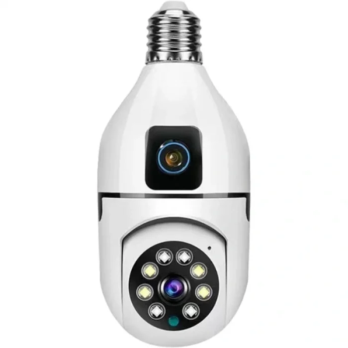 BUĞZ Çift Lensli Duy Girişli Kablosuz Ampul Kamera