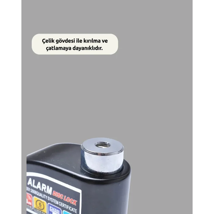  Çift Modlu 110dB Alarmlı Disk Kilidi Suya Dayanıklı