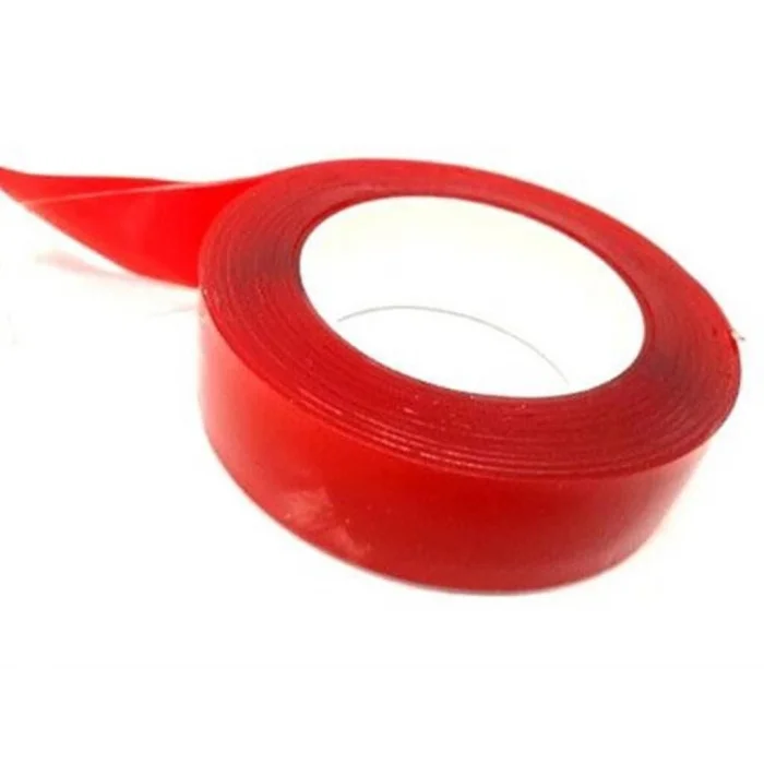 BUĞZ Çift Taraflı Akrilik Silikonize Bant 18 mm x 2 metre Kırmızı VHB