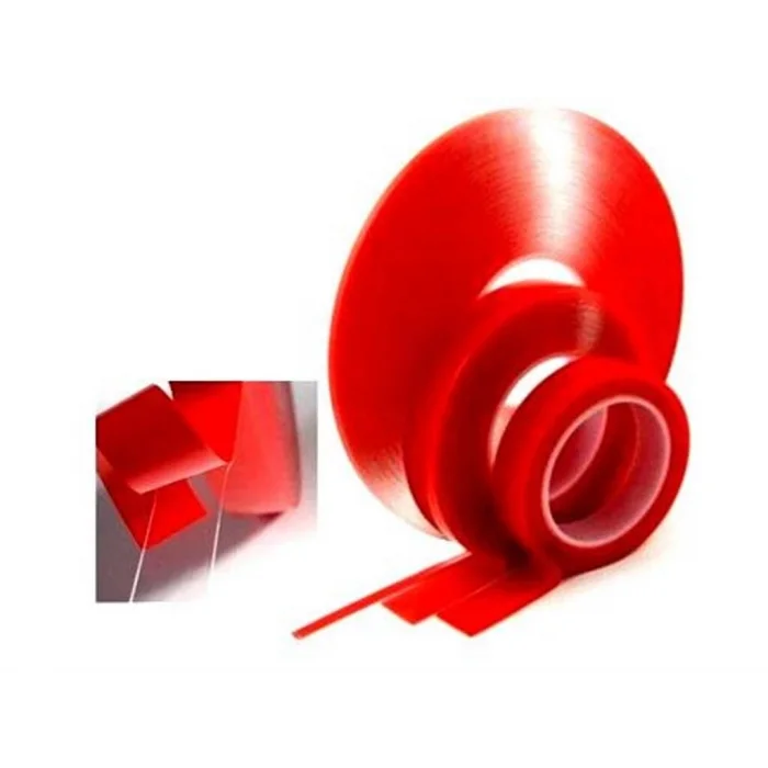 BUĞZ Çift Taraflı Akrilik Silikonize Bant 18 mm x 2 metre Kırmızı VHB