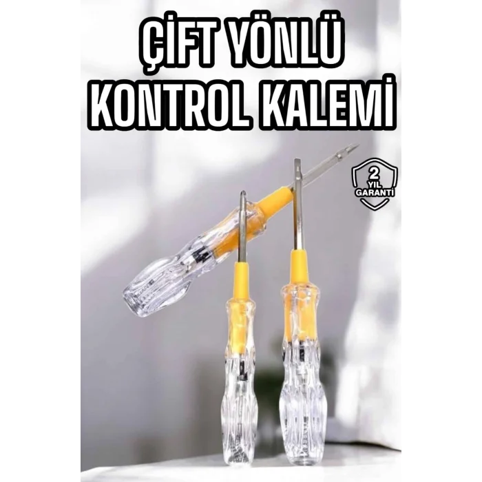 BUĞZ Çift Taraflı Elektrik Kontrol Kalemi Şeffaf Tornavida