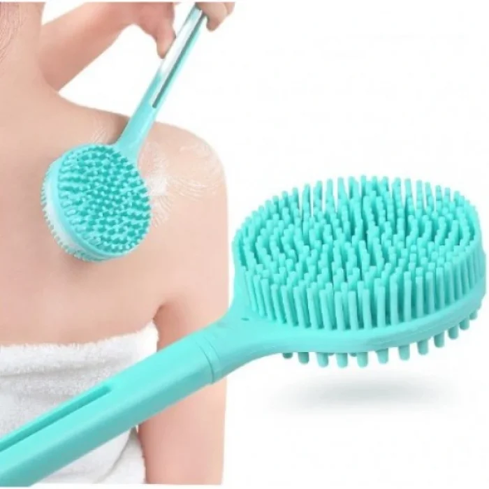 BUĞZ Çift Taraflı Silikon Uzun Saplı Banyo Fırçası