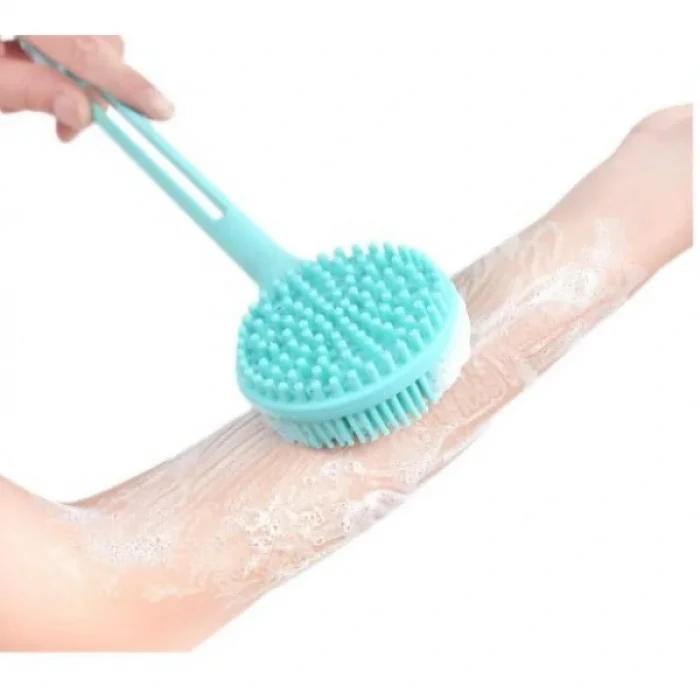 BUĞZ Çift Taraflı Silikon Uzun Saplı Banyo Fırçası
