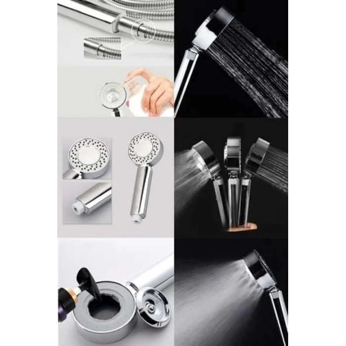  Çift Taraflı Yüksek Basınçlı Su Akıtan Şampuan Hazneli Tasarruflu Duş Başlığı