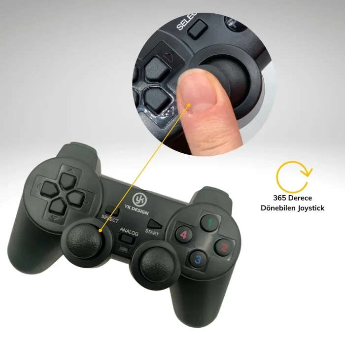 BUĞZ Çift Titreşimli Usb Kablolu Oyun Kolu Pc Uyumlu Vibration Gamepad