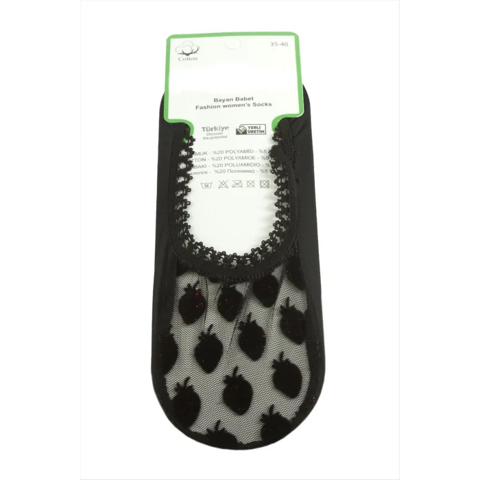  Çilek Dantel Babet Çorap