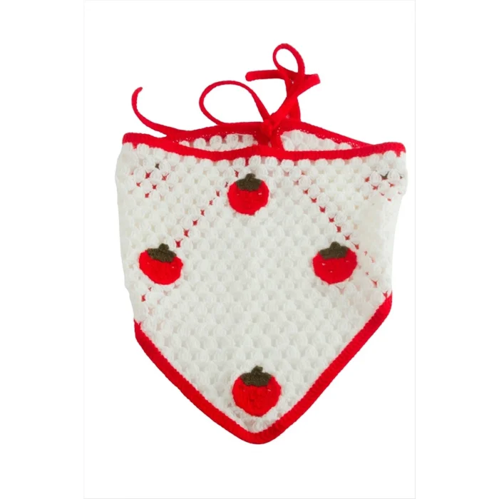 BUĞZ Çilek Örme Bohem Bandana