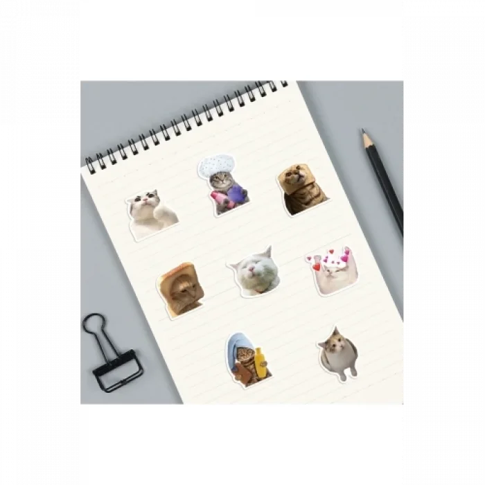 BUĞZ Çılgın Kediler Macbook Notebook Tablet Telefon Ajanda Laptop Defter Sticker Seti