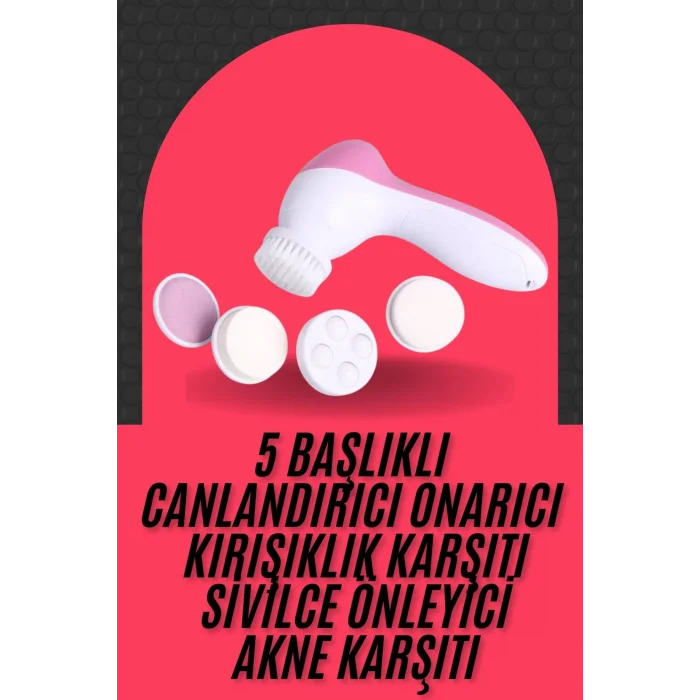 BUĞZ Cilt Temizleme ve Masaj Aleti 5 Başlıklı Akne ve Sivilce Önleyici - BUĞZ