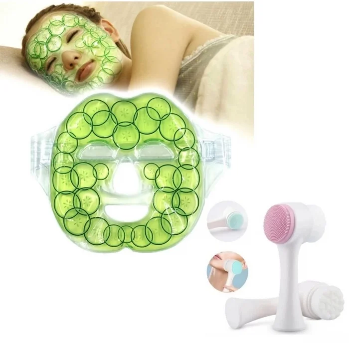  Cilt Temizliği Ve Soğutucu Maske İçin Çift Taraflı Fırça Ve Jel Buz Paketi