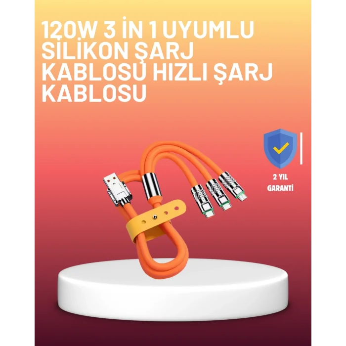 BUĞZ Çinko Alaşımlı Uçlu 120 W Şarj Kablosu – Dolaşmaya Dayanıklı 1,2 m USB Kablo