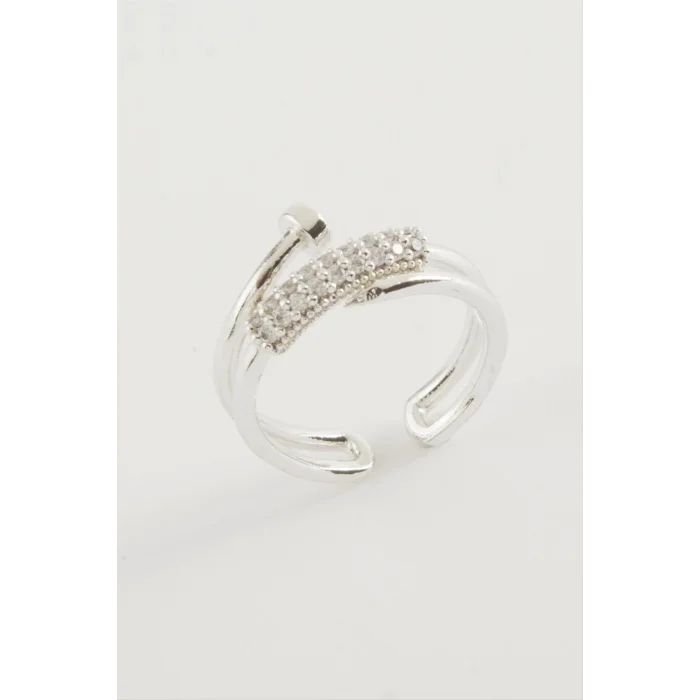  Çivi Zirkon Taşlı Yüzük