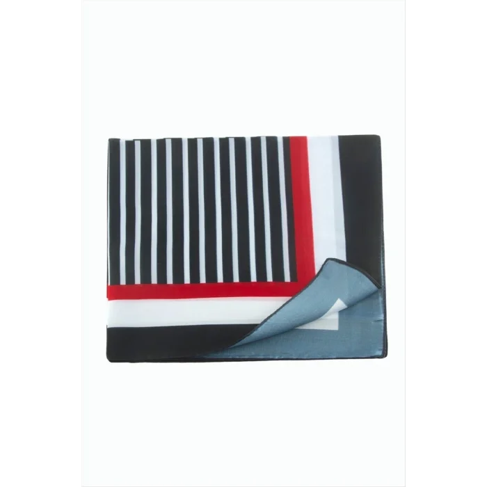 BUĞZ Çizgili Desenli Zr Şifon Fular 50*50 cm