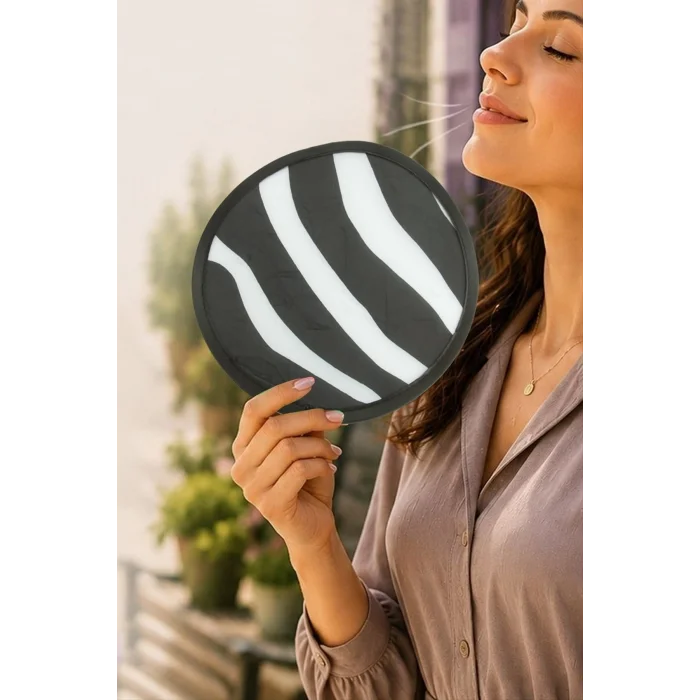 BUĞZ Çizgili Kore Yelpaze 20 cm
