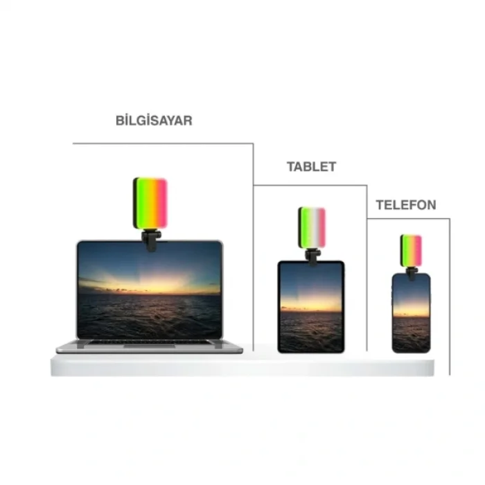 BUĞZ Clip-Fill Taşınabilir Mini RGB Led Selfie Işığı