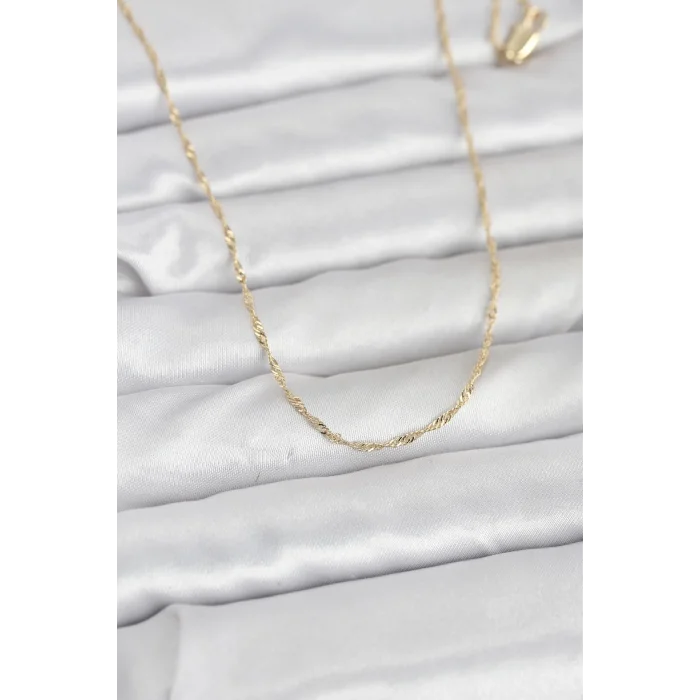 BUĞZ CM 14K Gold Renk Burgu Model 60 cm Kadın Kolye