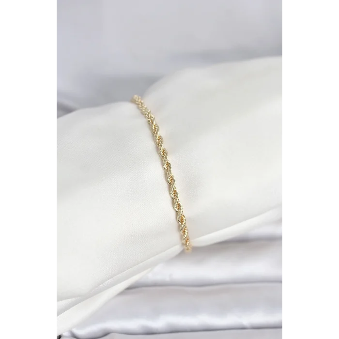 BUĞZ CM 14K Gold Renk Burgu Model Kadın Bileklik