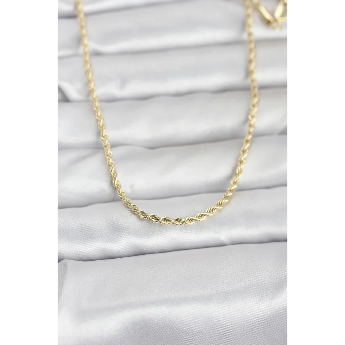 BUĞZ CM 14K Gold Renk Burgu Model Zincirli 60 cm Kadın Kolye