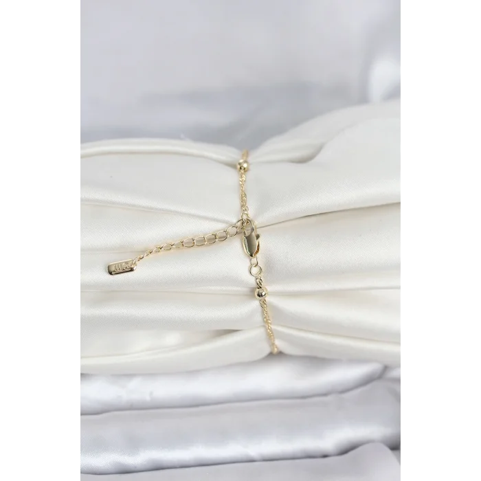 BUĞZ CM 14K Gold Renk Burgu Topçuk Model Kadın Bileklik