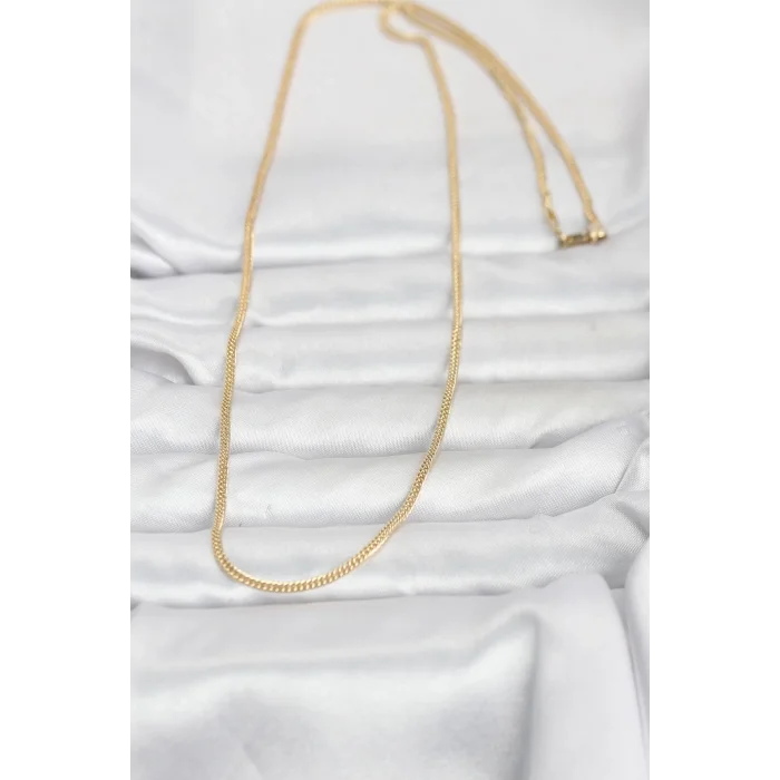 BUĞZ CM 14K Gold Renk Dolgun Zincir Model 60 cm Kadın Kolye